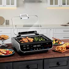 Gourmia FoodStation 5-in-1 Smokeless Grill & Air Fryer with Smoke-Extracting Technology