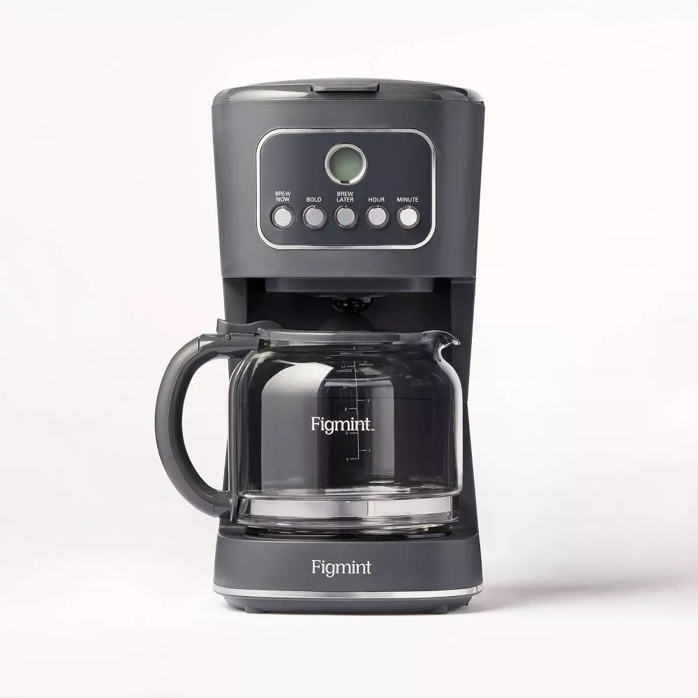 Figment 12 Cup Programmable Coffee Maker Gray