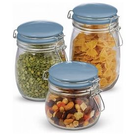 Master Chef 3-Piece Glass Jar Set with Clamping Ceramic Lids