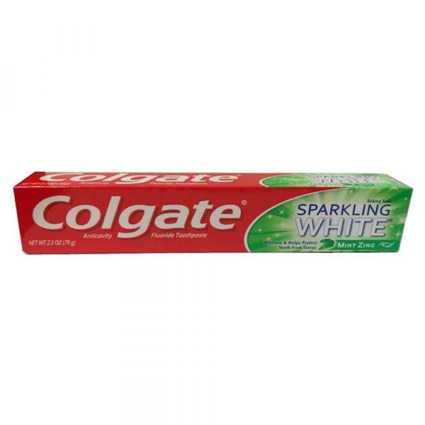 COLGATE TOOTHPASTE 70G SPARKLING WHITE MINT ZING - AGSWHOLESALE