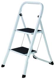 2 Step Ladder Heavy Duty Black Nonslip