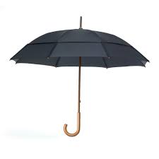 Umbrella 38" Wooden Handle Black