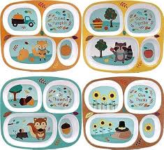 Melamine Kids Dinner Plate 4-Division Asst Designs