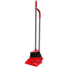 Dustpan Long Handle & Broom (Blue/Red)