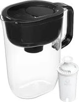 Water Filter 10-Cup Tahoe Water Pitcher Dispenser with Standard Water Filter - Black