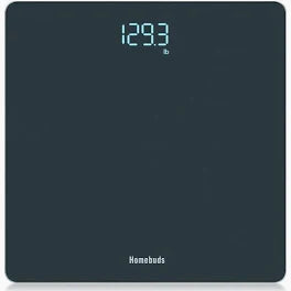 Weight Scale Glass Top Square (Max 330lb) - Blk/Wht