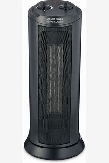 Brentwood Ceramic Oscillating Tower Space Heater Black